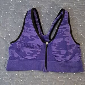 Danskin Now purple zip sports bra size medium